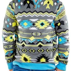 Tipsy Elves Men's Santa Fe Zip Sweater Ski & Snow