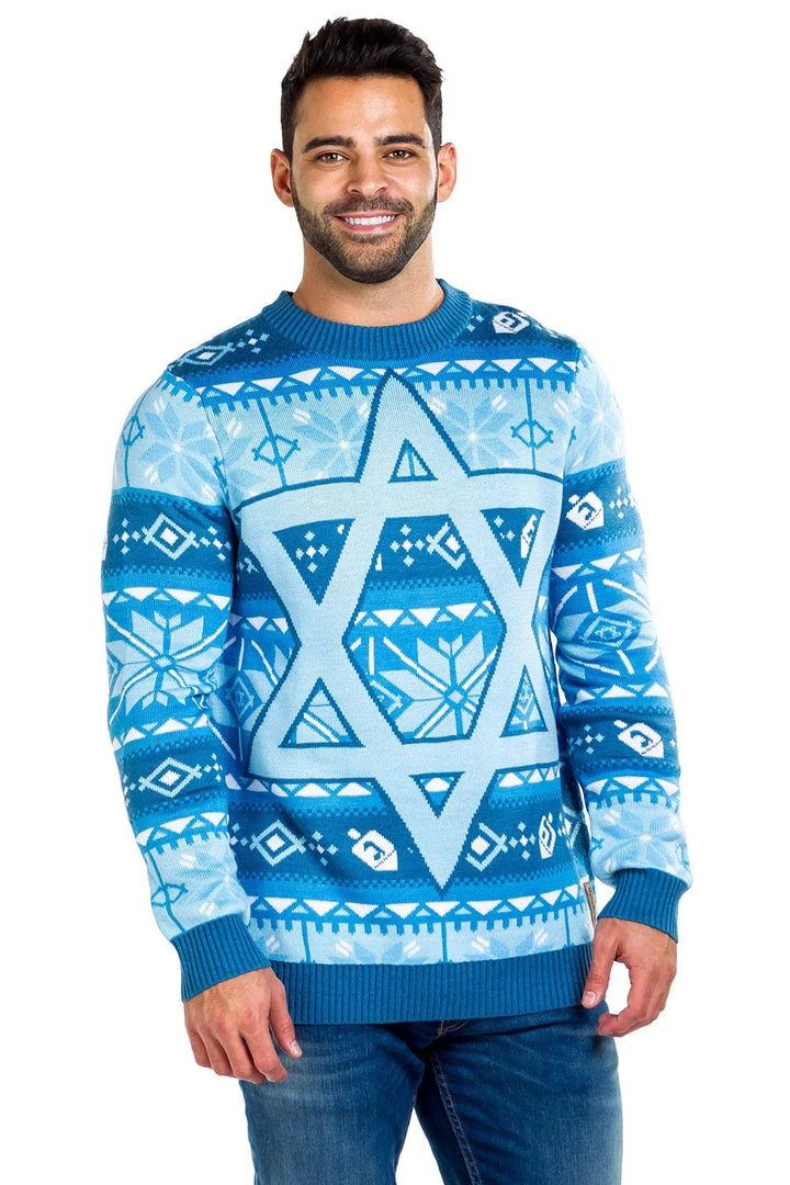 Tipsy Elves Men's Fair Isle Hanukkah Sweater 4 Tipsy Elves Men's Fair Isle Hanukkah Sweater