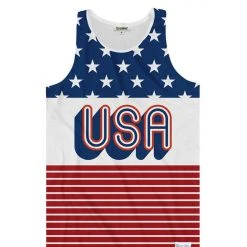 Tipsy Elves Men's USA Stripes Tank Top