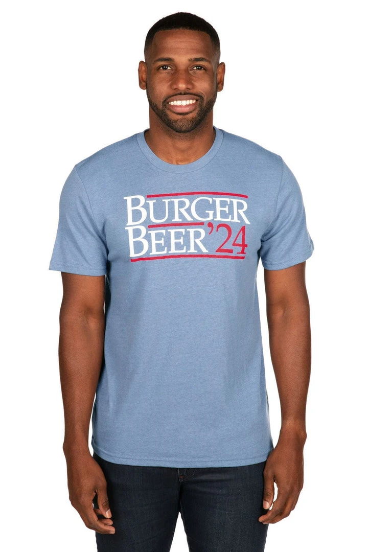 Tipsy Elves Patriotic Men's Vote Burgers & Beer 2024 Tee 4 Tipsy Elves Patriotic Men's Vote Burgers & Beer 2024 Tee