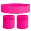 Tipsy Elves Summer Neon Pink Zippered Sweatband Set