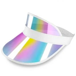 Tipsy Elves Summer Pink Iridescent Sun Visor Hat