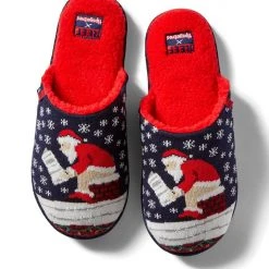 Tipsy Elves Men's Santa Log Reef Slippers