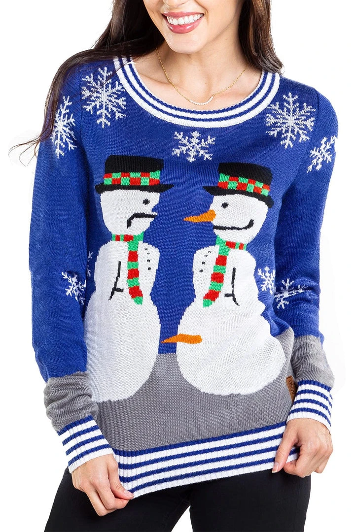 Tipsy Elves Women's Snowman Nose Thief Ugly Christmas Sweater 3 Tipsy Elves Women's Snowman Nose Thief Ugly Christmas Sweater