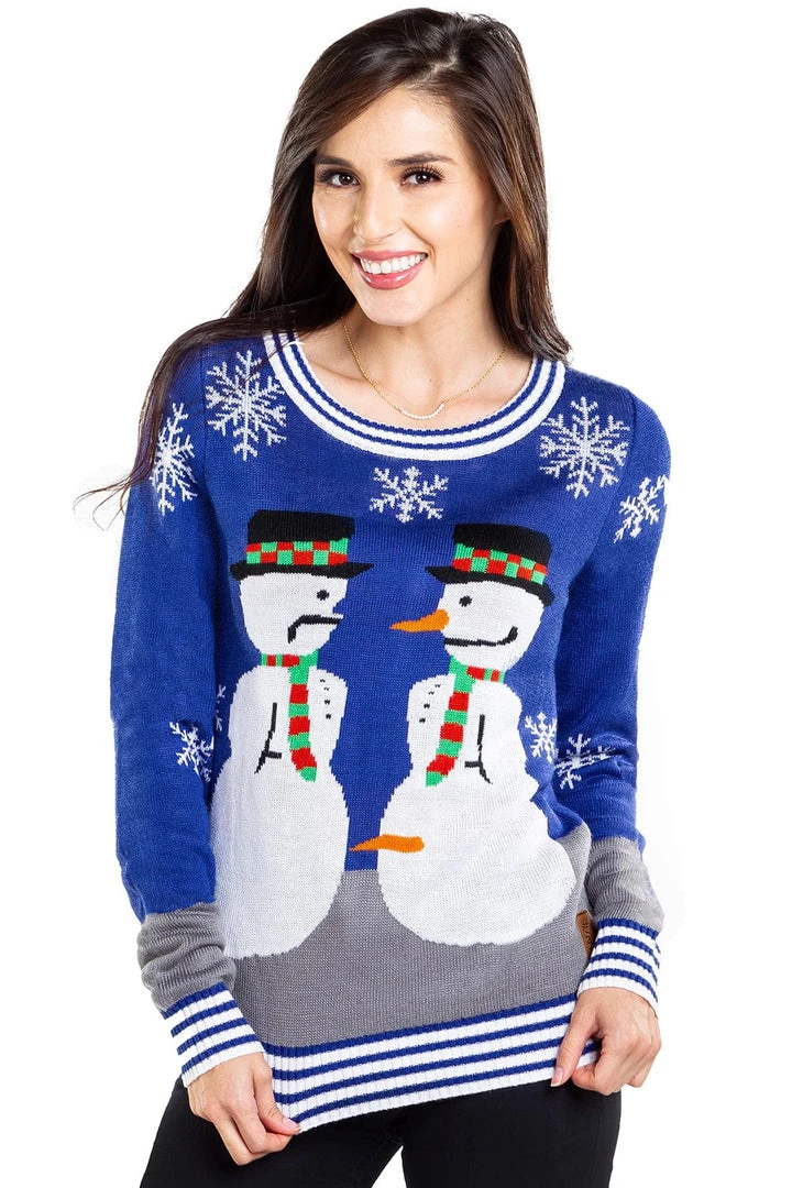 Tipsy Elves Women's Snowman Nose Thief Ugly Christmas Sweater 4 Tipsy Elves Women's Snowman Nose Thief Ugly Christmas Sweater