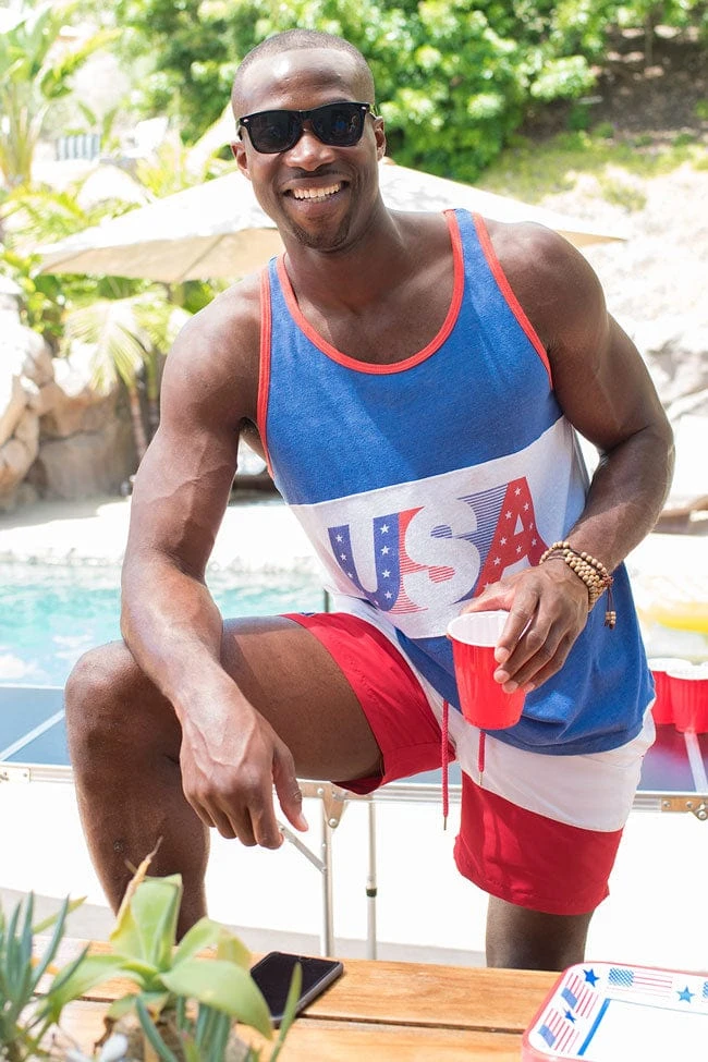 Tipsy Elves Men's USA Tank Top Patriotic 6 Tipsy Elves Men's USA Tank Top Patriotic