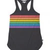 Tipsy Elves Charcoal Rainbow All The Way Tank Top - Women's Cut