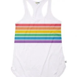 Tipsy Elves White Rainbow All The Way Tank Top - Women's Cut