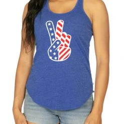 Tipsy Elves Women's Patriotic Peace Tank Top
