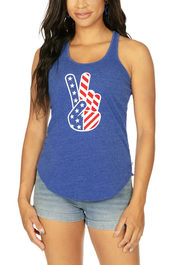 Tipsy Elves Women's Patriotic Peace Tank Top 4 Tipsy Elves Women's Patriotic Peace Tank Top