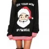 Tipsy Elves Women's Ask Your Mom Oversized Christmas Sweater