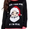 Tipsy Elves Women's Ask Your Mom Ugly Christmas Sweater