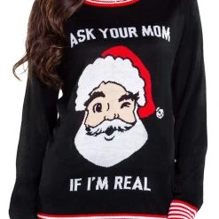 Tipsy Elves Women's Ask Your Mom Ugly Christmas Sweater
