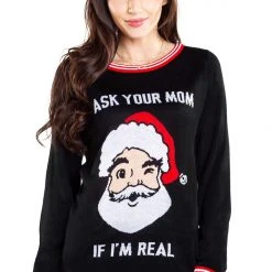 Tipsy Elves Women's Ask Your Mom Ugly Christmas Sweater