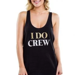 Tipsy Elves Women's Black I Do Crew Tank Top