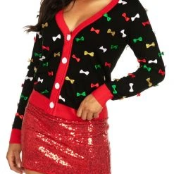 Tipsy Elves Women's Bow-tiful Ugly Christmas Cardigan