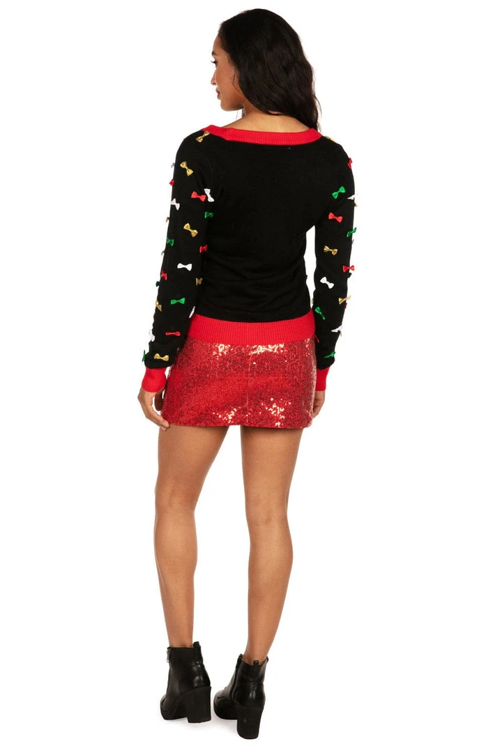 Tipsy Elves Women's Bow-tiful Ugly Christmas Cardigan 4 Tipsy Elves Women's Bow-tiful Ugly Christmas Cardigan