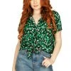 Tipsy Elves Women's Clover Floral Button Down Shirt 2 Tipsy Elves Women's Clover Floral Button Down Shirt