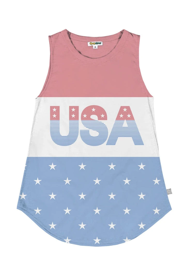 Tipsy Elves Women's Faded Flag Tank Top 3 Tipsy Elves Women's Faded Flag Tank Top