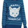 Tipsy Elves Women's Happy Hanucat Sweater 2 Tipsy Elves Women's Happy Hanucat Sweater