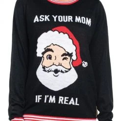 Tipsy Elves Women's Ask Your Mom Ugly Christmas Sweater 10 Tipsy Elves Women's Ask Your Mom Ugly Christmas Sweater