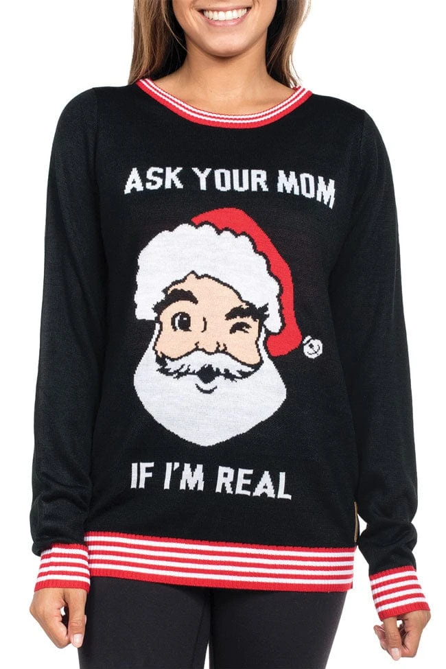 Tipsy Elves Women's Ask Your Mom Ugly Christmas Sweater 6 Tipsy Elves Women's Ask Your Mom Ugly Christmas Sweater
