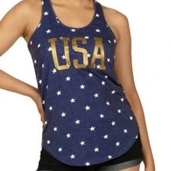 Tipsy Elves Women's Gold Foil USA Tank Top 8 Tipsy Elves Women's Gold Foil USA Tank Top