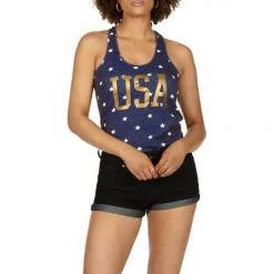 Tipsy Elves Women's Gold Foil USA Tank Top 9 Tipsy Elves Women's Gold Foil USA Tank Top