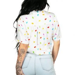 Tipsy Elves Gummy Galore Tie-Front Shirt - Women's Cut 8 Tipsy Elves Gummy Galore Tie-Front Shirt - Women's Cut