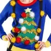 Tipsy Elves Women's Ugly Christmas Tree Sweater With Suspenders