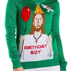 Tipsy Elves Women's Happy Birthday Jesus Ugly Christmas Sweater