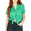 Tipsy Elves Women's Lucky Charmer Button Down Shirt