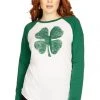 Tipsy Elves Women's Lucky Clover Long Sleeve Shirt