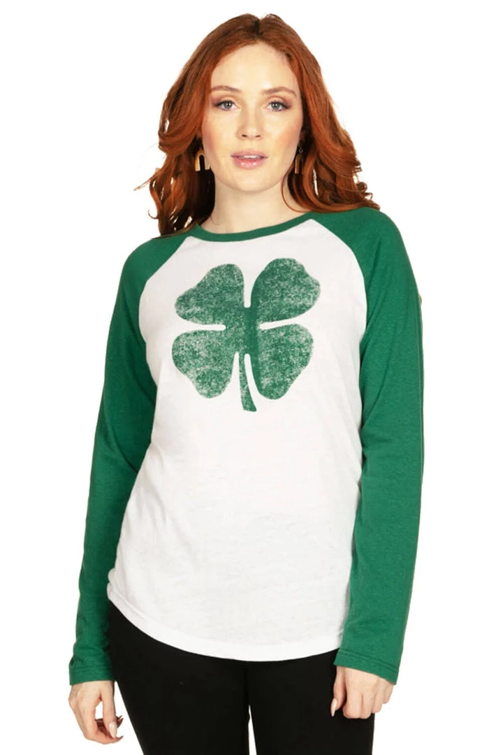 Tipsy Elves Women's Lucky Clover Long Sleeve Shirt 3 Tipsy Elves Women's Lucky Clover Long Sleeve Shirt