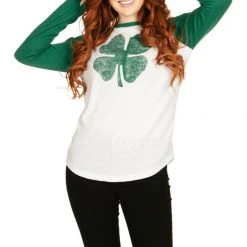 Tipsy Elves Women's Lucky Clover Long Sleeve Shirt 9 Tipsy Elves Women's Lucky Clover Long Sleeve Shirt