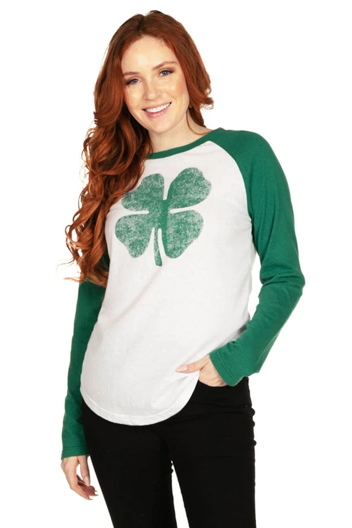 Tipsy Elves Women's Lucky Clover Long Sleeve Shirt 6 Tipsy Elves Women's Lucky Clover Long Sleeve Shirt