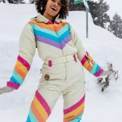 Tipsy Elves Women's Retro Rainbow Snow Suit
