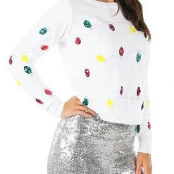 Tipsy Elves Women's Sequin Lights Ugly Christmas Sweater