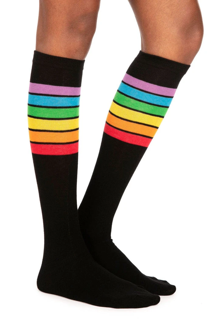 Tipsy Elves Black Rainbow Socks - Women's Cut 4 Tipsy Elves Black Rainbow Socks - Women's Cut