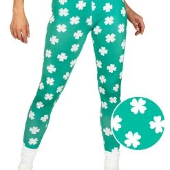 Tipsy Elves Women Maximum Luck Clover High Waisted Leggings