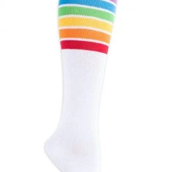 Tipsy Elves White Rainbow Socks - Women's Cut
