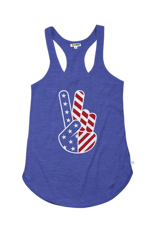 Tipsy Elves Women's Patriotic Peace Tank Top 3 Tipsy Elves Women's Patriotic Peace Tank Top